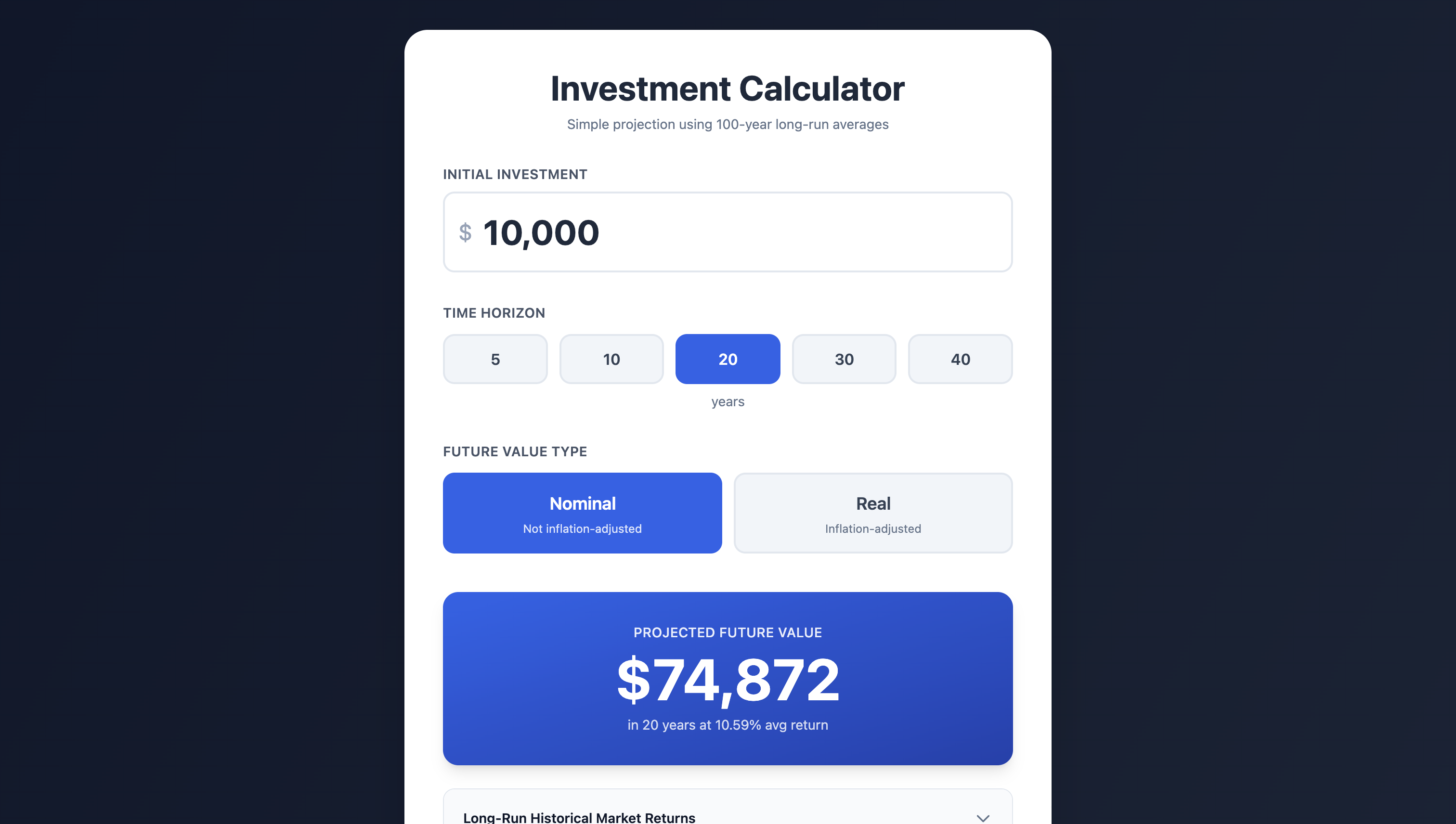 Investment Calculator
